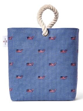 Vineyard Vines x Target Blue Checked Wine Tote Bag | Blue Gingham